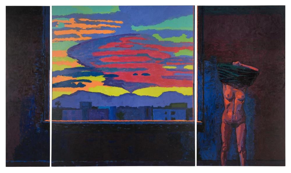 Graham Nickson comparable auction result: graham nickson american british 1946 2025 red cloud triptych 1984