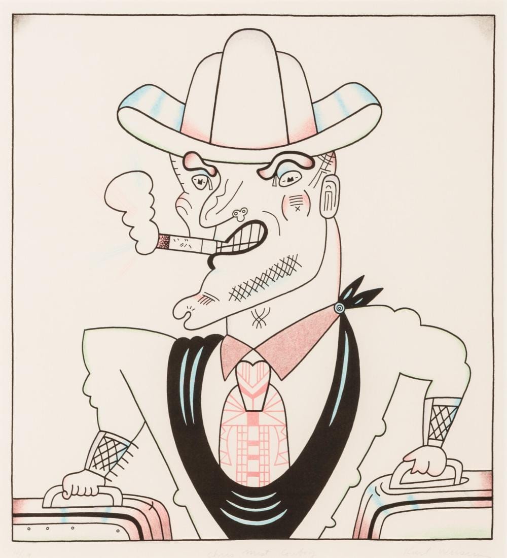 Karl Wirsum comparable auction result: karl wirsum american 1939 2021 chris mist cowboy 1980