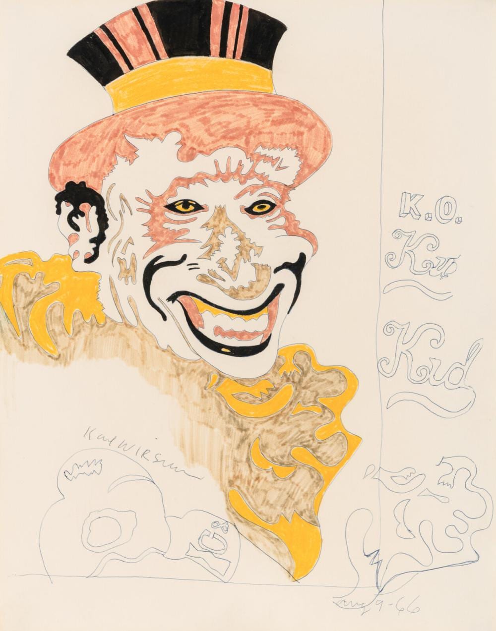 Karl Wirsum comparable auction result: karl wirsum american 1939 2021 untitled 1966