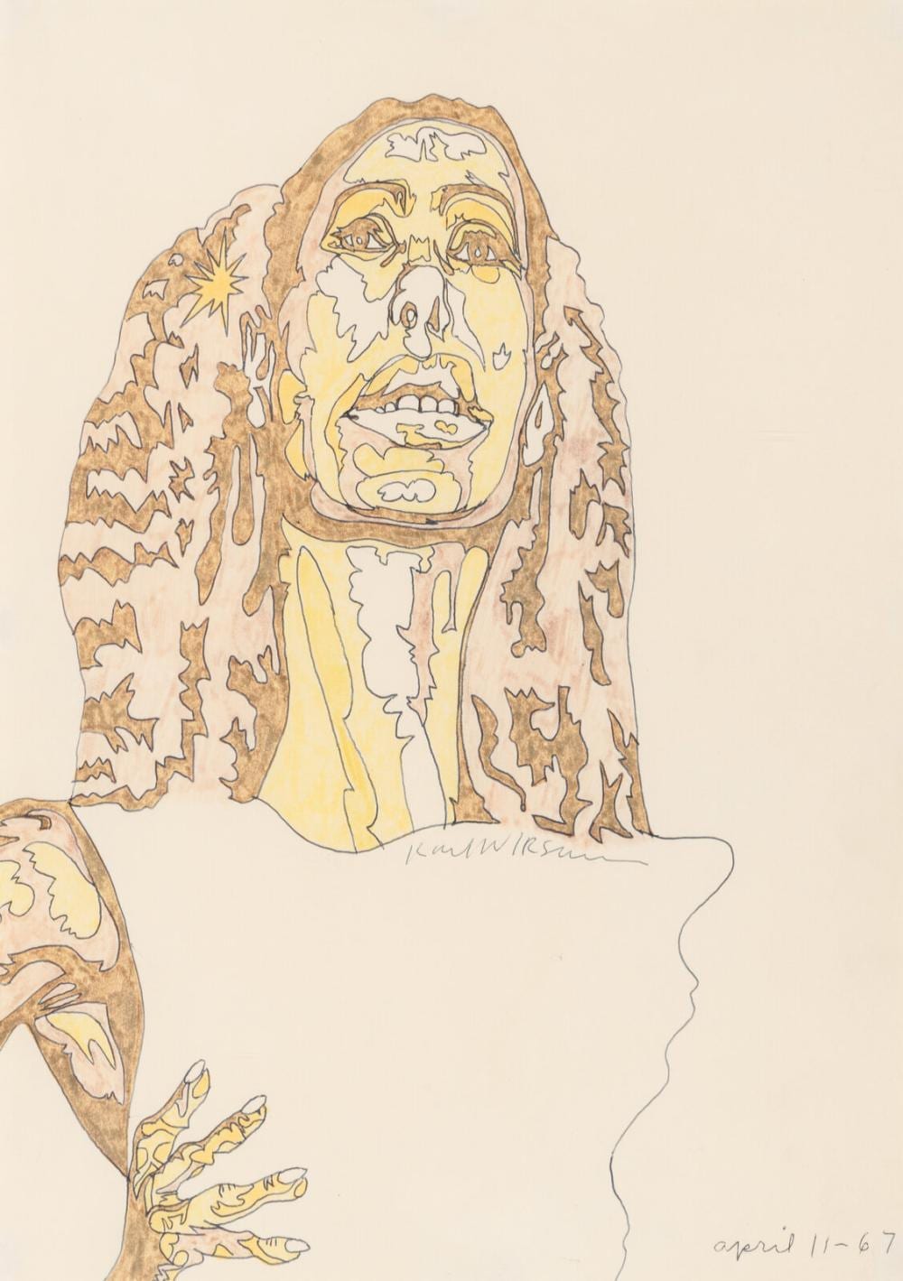 Karl Wirsum comparable auction result: karl wirsum american 1939 2021 untitled 1967