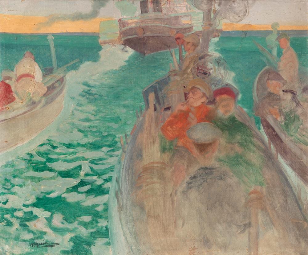 Anselmo Guinea comparable auction result: anselmo guinea y ugalde abando bilbao 1854 1906 fishermen oil on canvas signed in the lower right corner