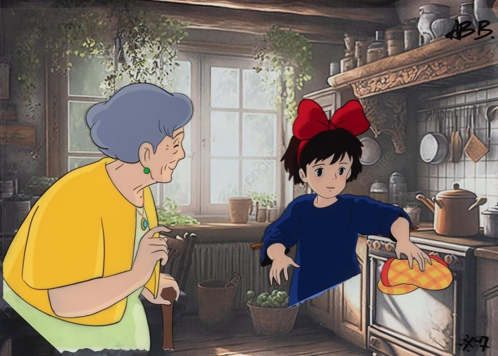 Hayao Miyazaki comparable auction result: hayao miyazaki tokyo japan 1965 for studio ghibli kiki home service celluloid free background