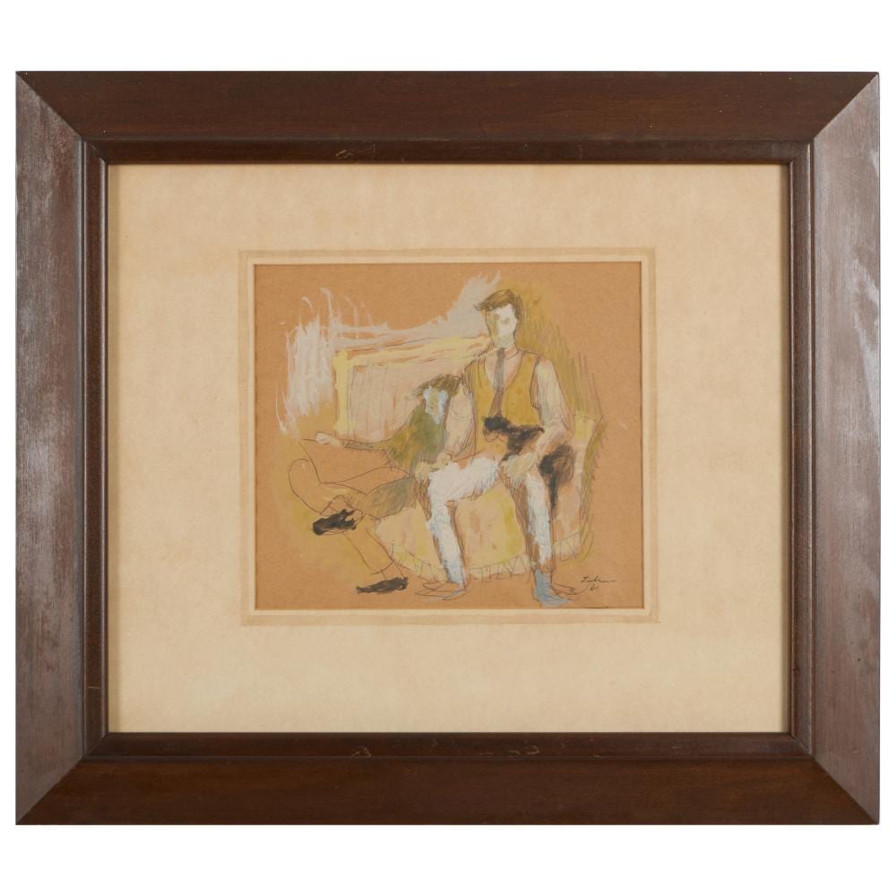 Gustav Likan comparable auction result: gustav likan 1910 1998 kids with kitty