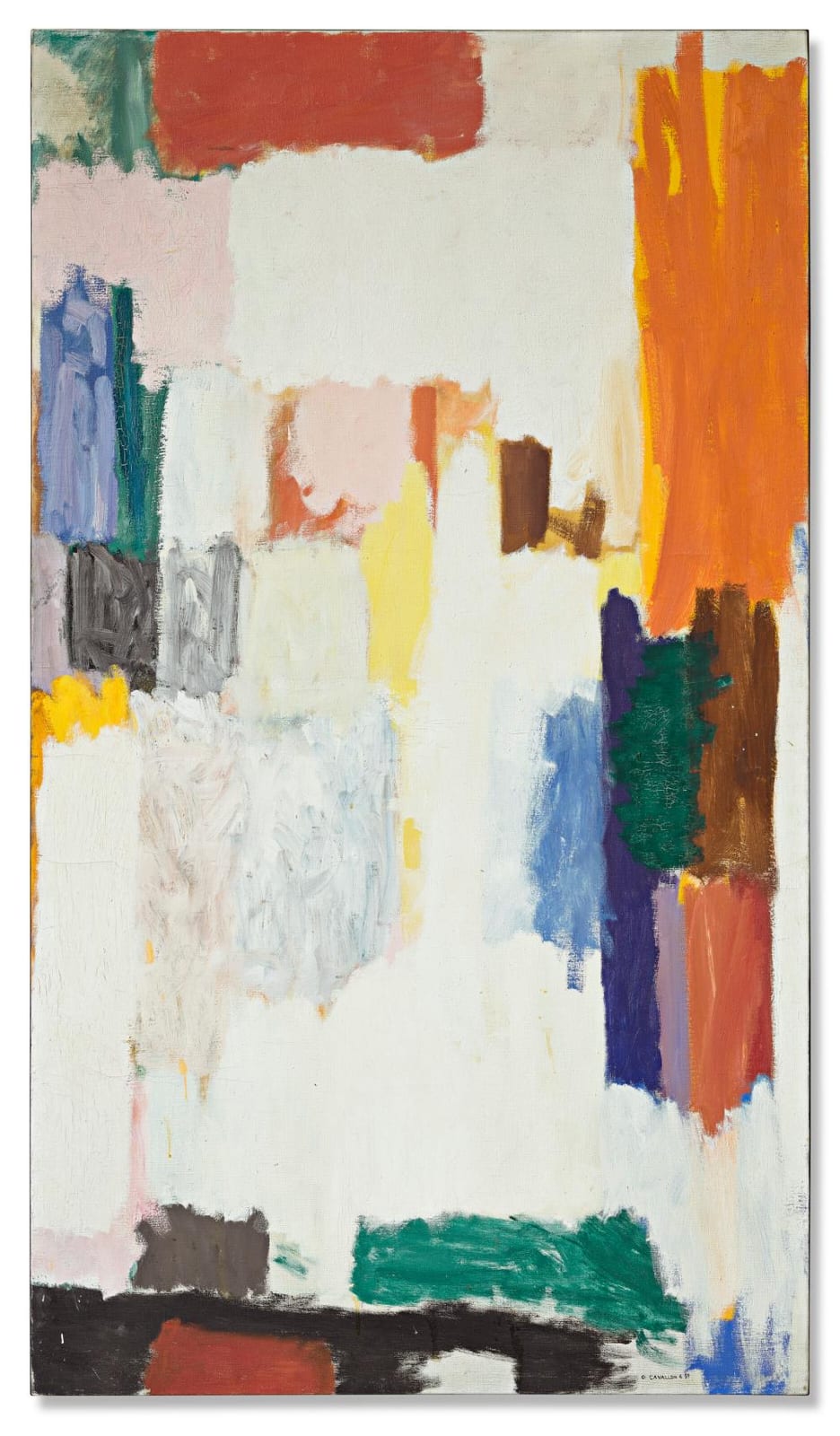 Giorgio Cavallon comparable auction result: giorgio cavallon 1904 1989 untitled oil on canvas65 x 37 in 165 1 x 9
