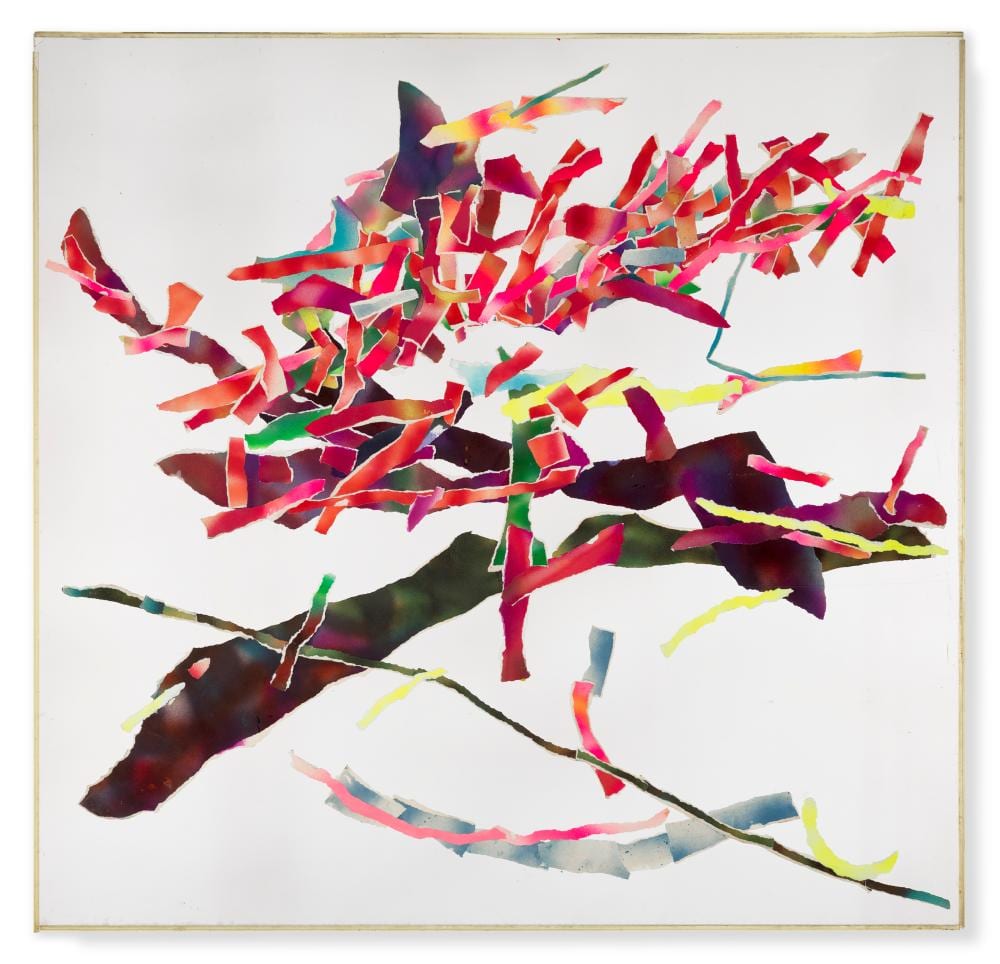 Alvin Loving comparable auction result: al loving 1935 2005 untitled acrylic on torn paper collage in plexigla