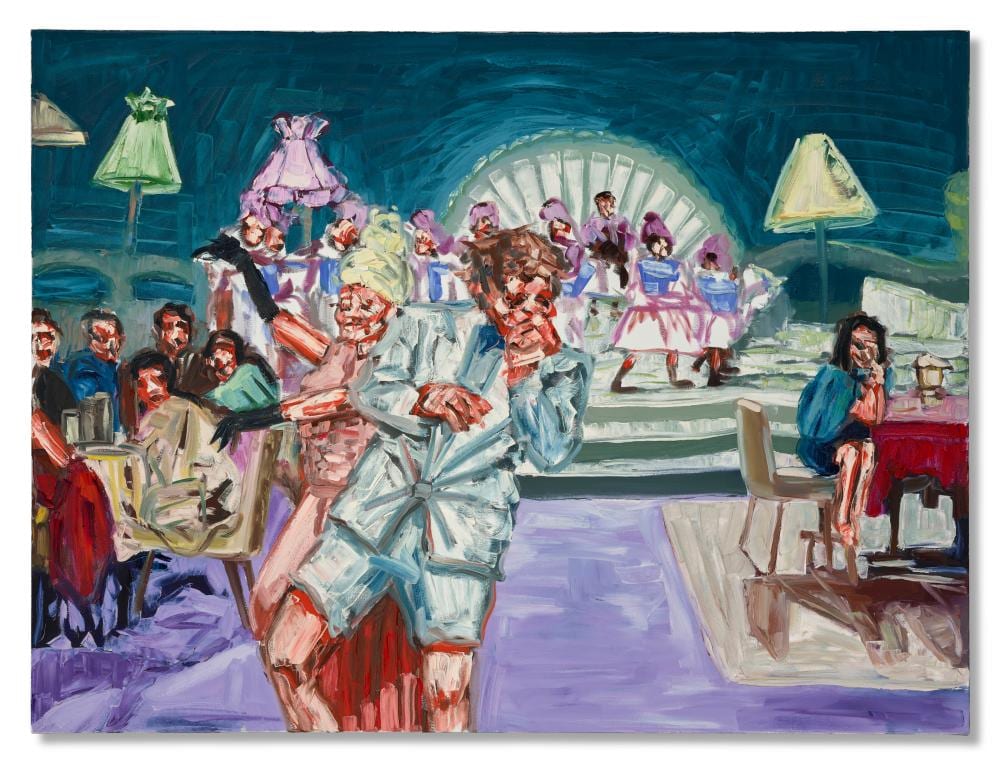 Faris McReynolds comparable auction result: faris mcreynolds b 1977 the host oil on canvas48 x 64 in 121 9 x 162