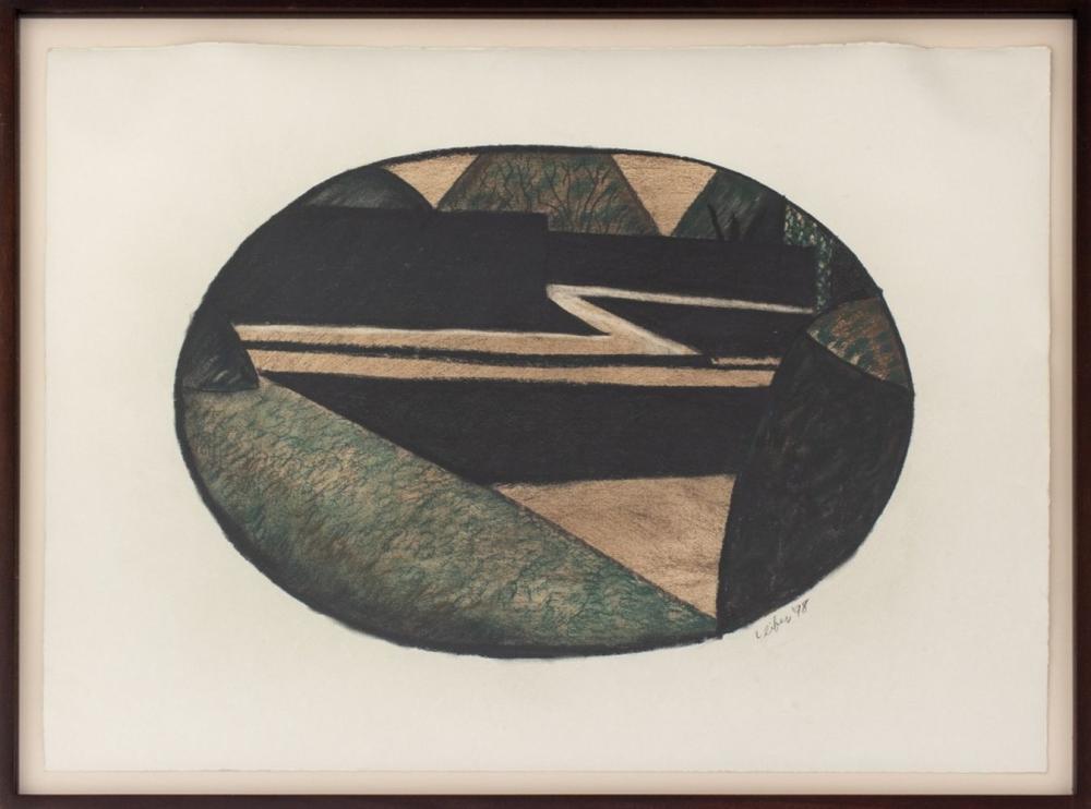 Gerson Leiber comparable auction result: gerson leiber hedge fortress pastel on paper