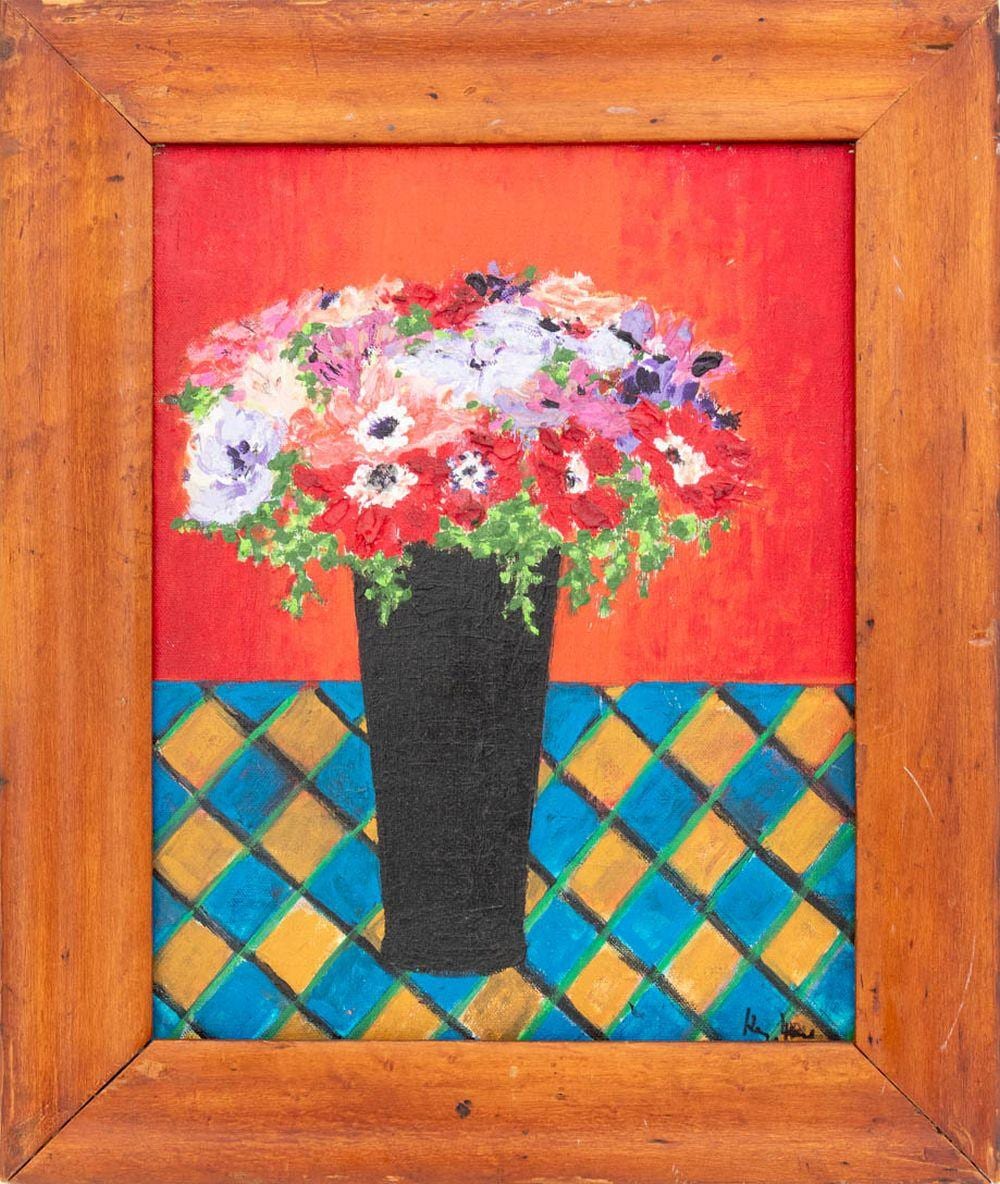 Kayo Lennar comparable auction result: kayo lennar anvia s flowers oil on canvas