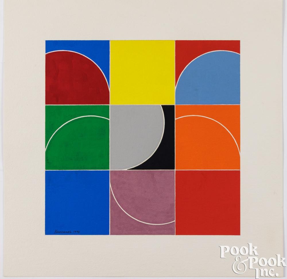 Harry Koursaros comparable auction result: harry koursaros gouache arcs