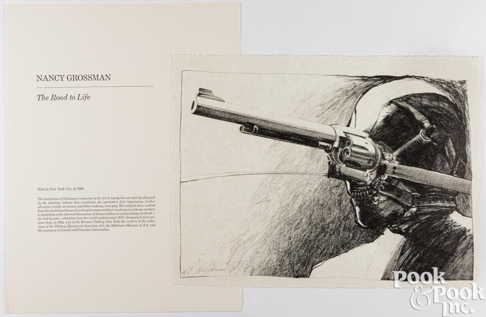 Nancy Grossman comparable auction result: nancy grossman lithograph the road to life