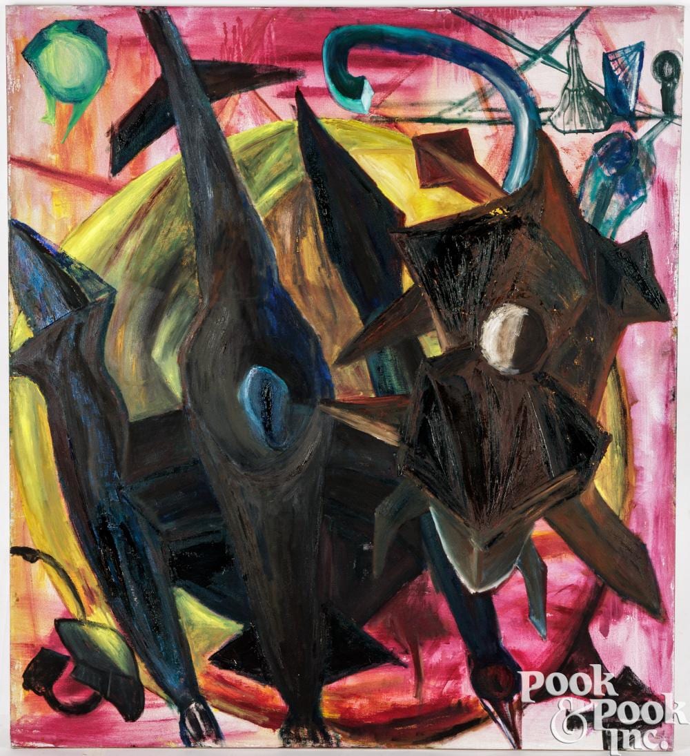 Lydia Dona comparable auction result: lydia dona large oil on canvas the central collapse of meaning