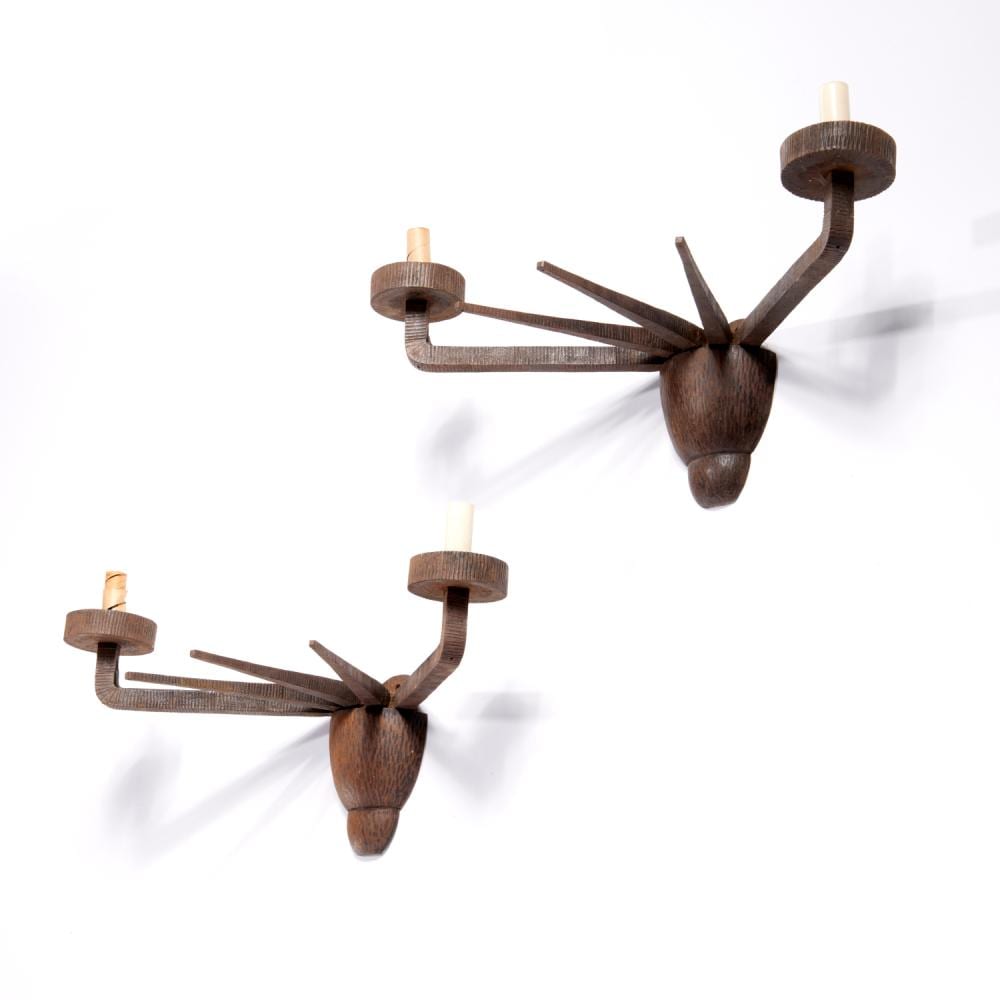 Paul Kiss comparable auction result: paul kiss after pair art deco iron sconces