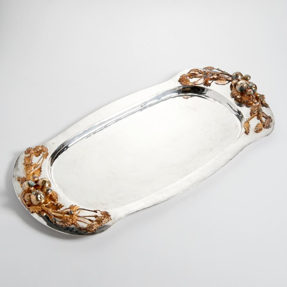 Franco Lapini comparable auction result: franco lapini large silver plated serving tray