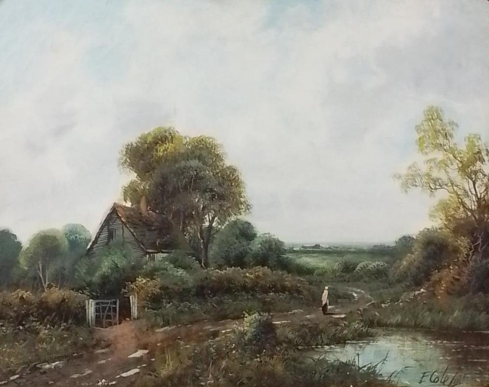 Edwin Cole comparable auction result: edwin cole b 1868 landscape oil on canvas