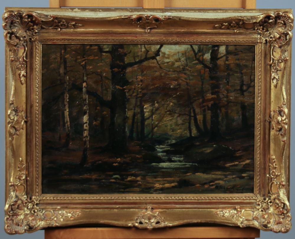 Adolf Rheinert comparable auction result: adolf rheinert 1879 d sseldorf 1958 ebda lgem lde d sseldorfer schule waldinneres mit bachlauf rheinert adolf