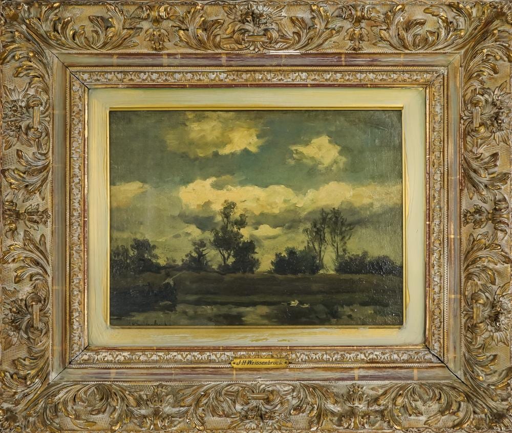 Johannes Weissenbruch comparable auction result: johan weissenbruch de 1824 1903 evening landscape