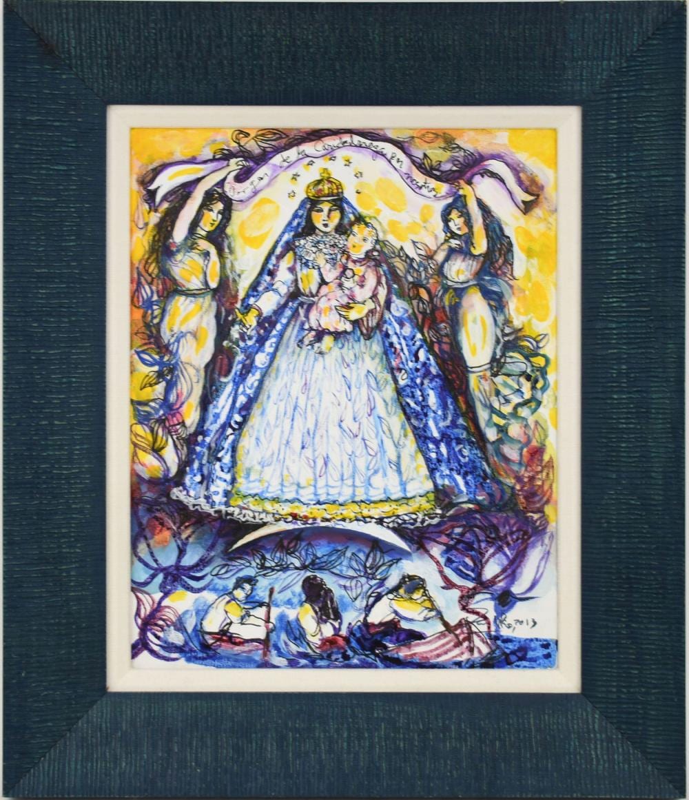 Zaida Del Rio comparable auction result: zaida del rio 1954 cuban oil on artist board signed and dated abstract painting size 14 x 11 inches overall frame size 20 x 17 inches