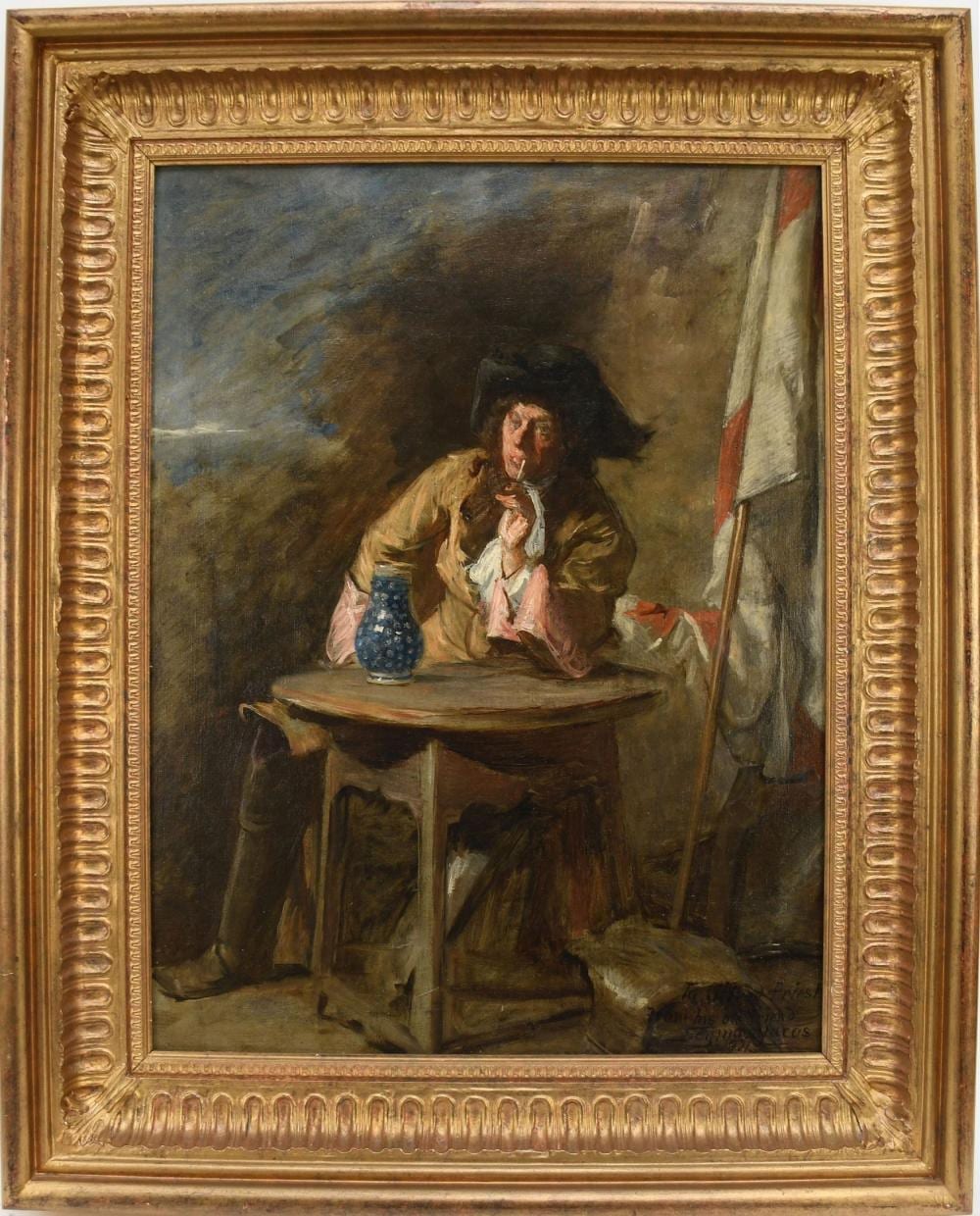 John Seymour Lucas comparable auction result: john seymour lucas british 1849 1923 oil on canvas cavalier smoking pipe signed and dated lower right 1921 military canvas 18 x 23 1 2 overall frame 31 x 25 1 2