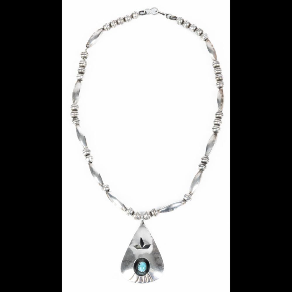John White comparable auction result: sterling silver pendant necklace by john white