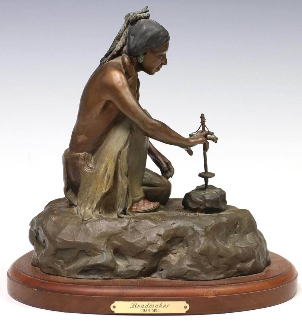 Juan Dell comparable auction result: juan dell 1933 2019 cold painted bronze sculpture beadmaker