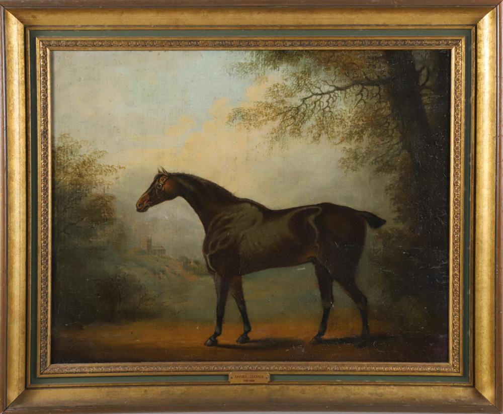 Daniel Clowes comparable auction result: daniel clowes oil on panel dark boy hunter in landscape