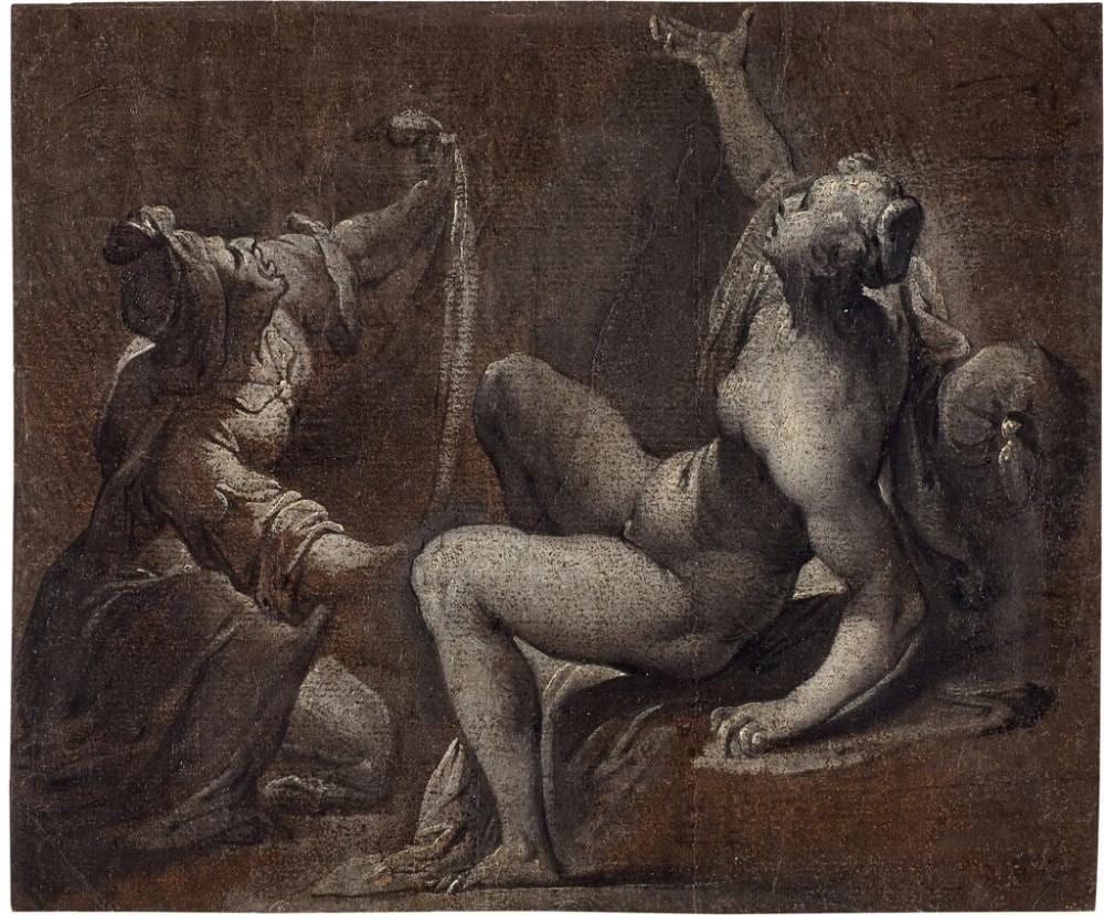 Denis Calvart comparable auction result: dana and the shower of gold