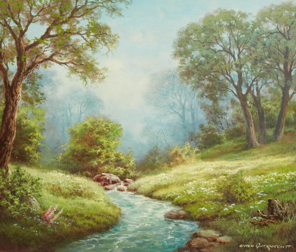 Anton Gutknecht comparable auction result: anton gutknecht german 1907 1988 misty river view oil on canvas 20 x 24in 51 x 61cm