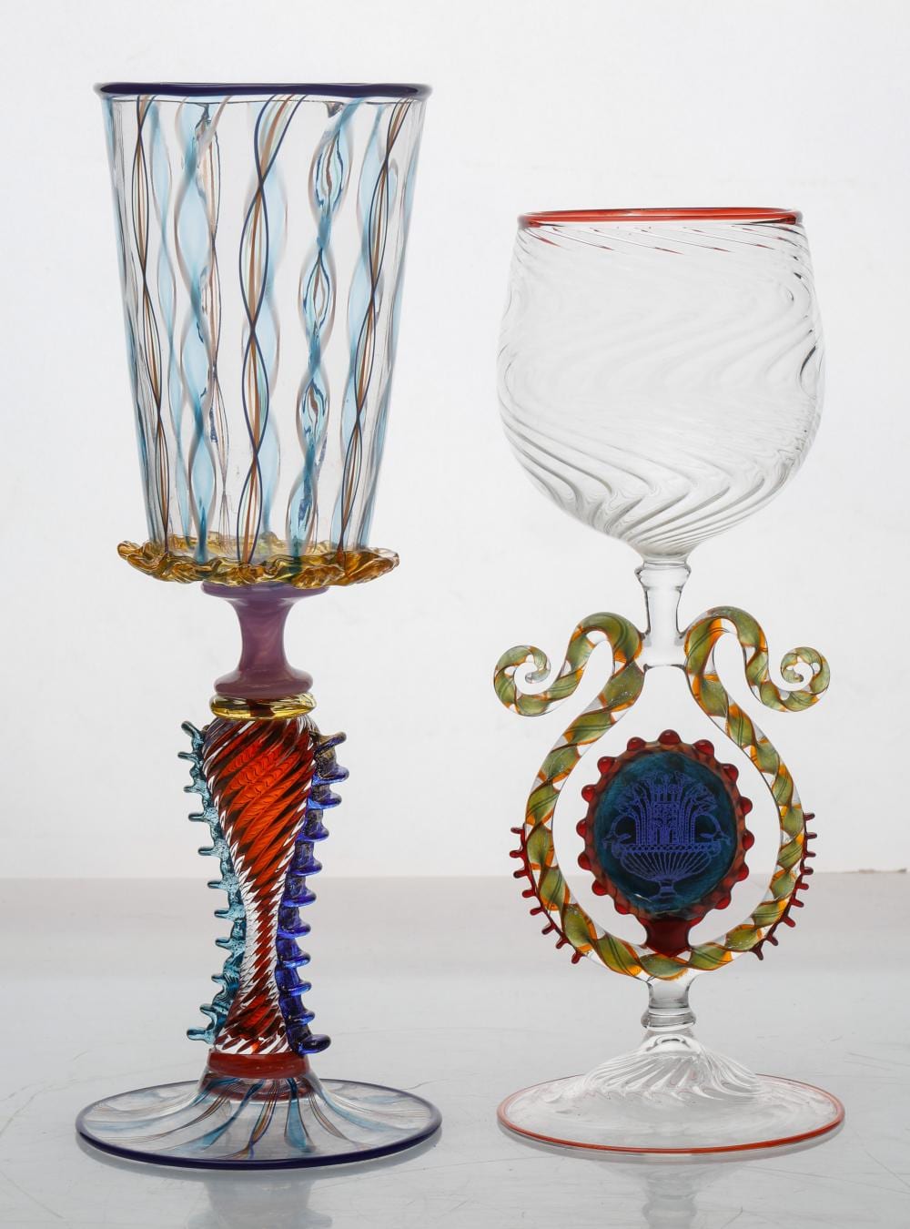 Robert Dane comparable auction result: robert dane american 21st century tutti frutti goblet signed with murano art goblet