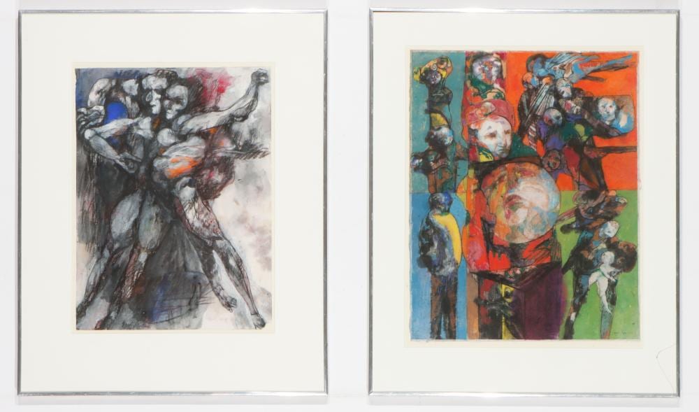 Jacob Landau comparable auction result: jacob landau american 1917 2001 two watercolors