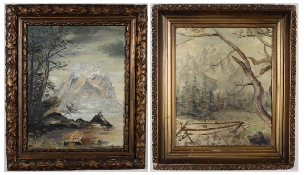 Willy Gisin comparable auction result: willy gisin two oils on board