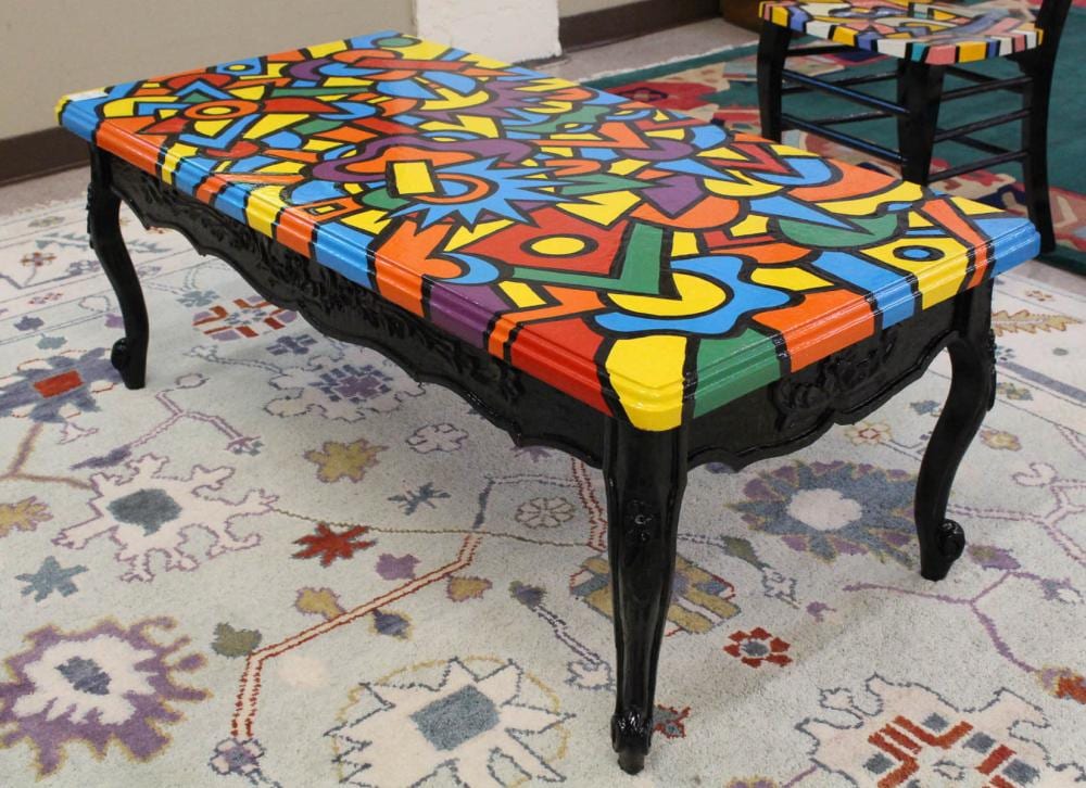 Tom Cramer comparable auction result: tom cramer painted coffee table