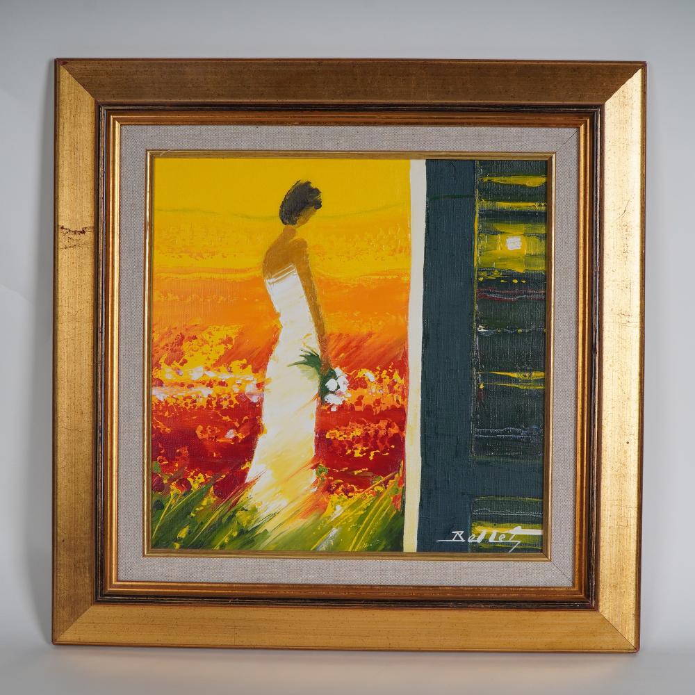 Emile Bellet, Original Oil on Canvas, Solar Woman, Signed sold by Lion and Unicorn, lot 62 — auction record photograph