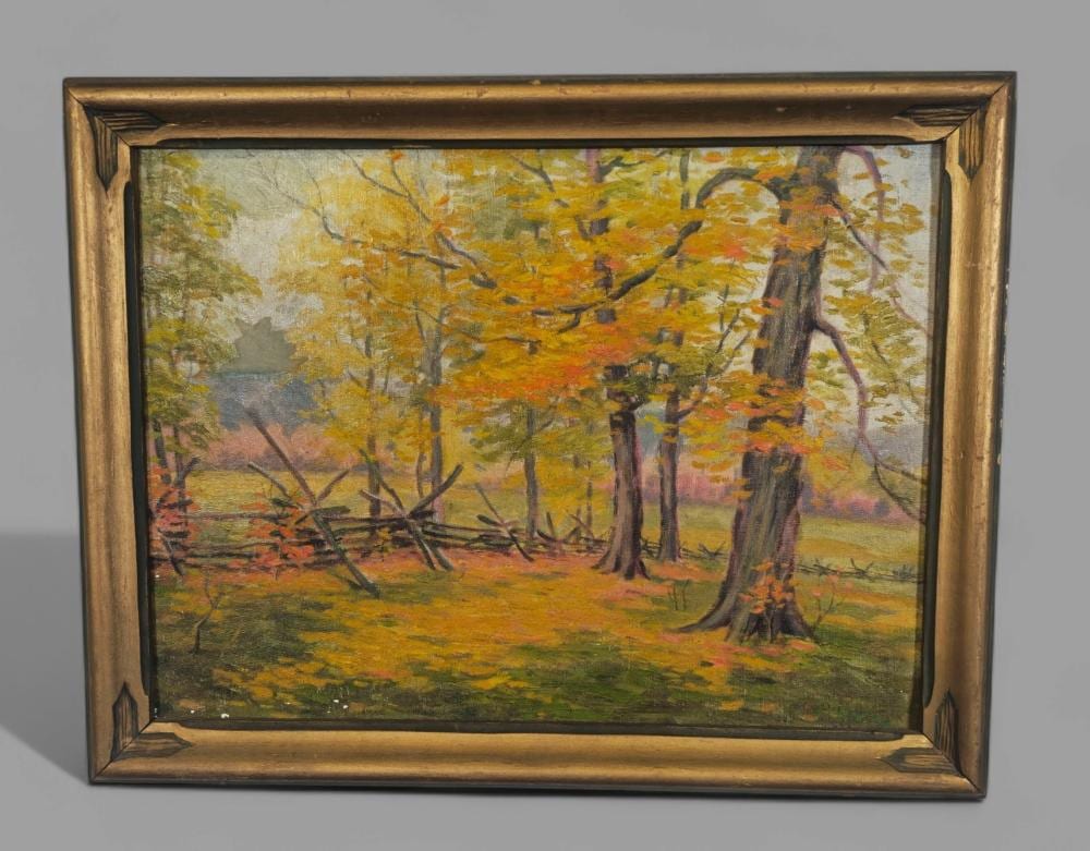 Jacob S. Royer comparable auction result: jacob s royer 1883 1959 ohio oil old rail fence