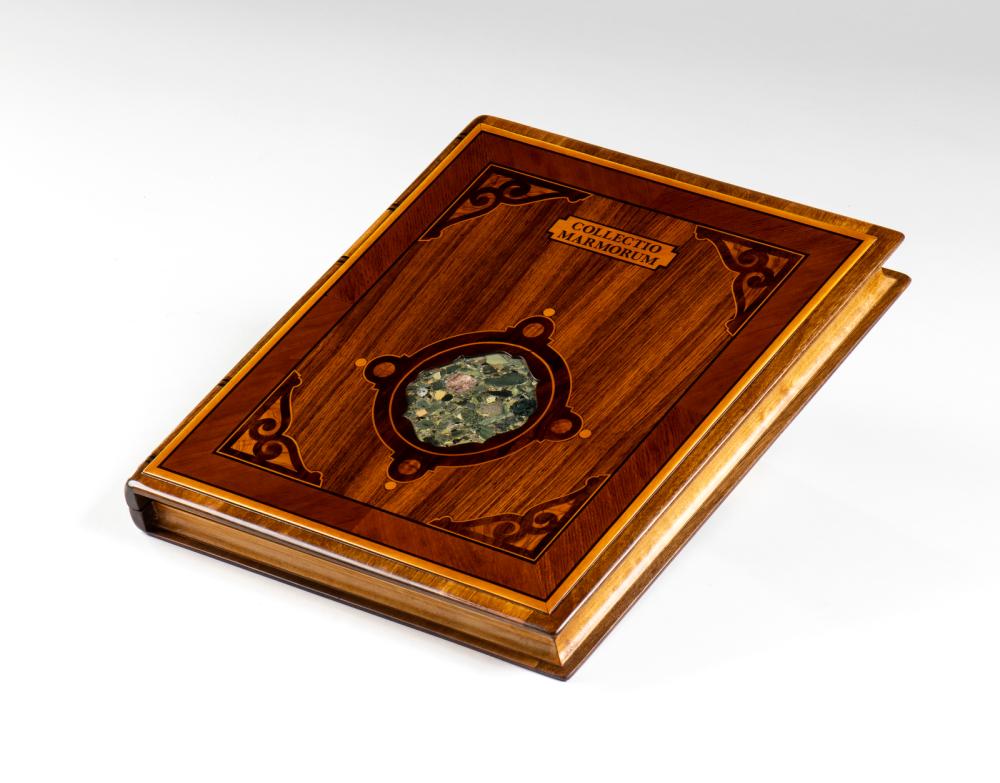 - Italian sampler of antique polychrome marbles that can be consulted as if it were a book and made of fine woods and inlays. Italy, early 20th century sold by Capitolium Art, lot 23 — auction record photograph