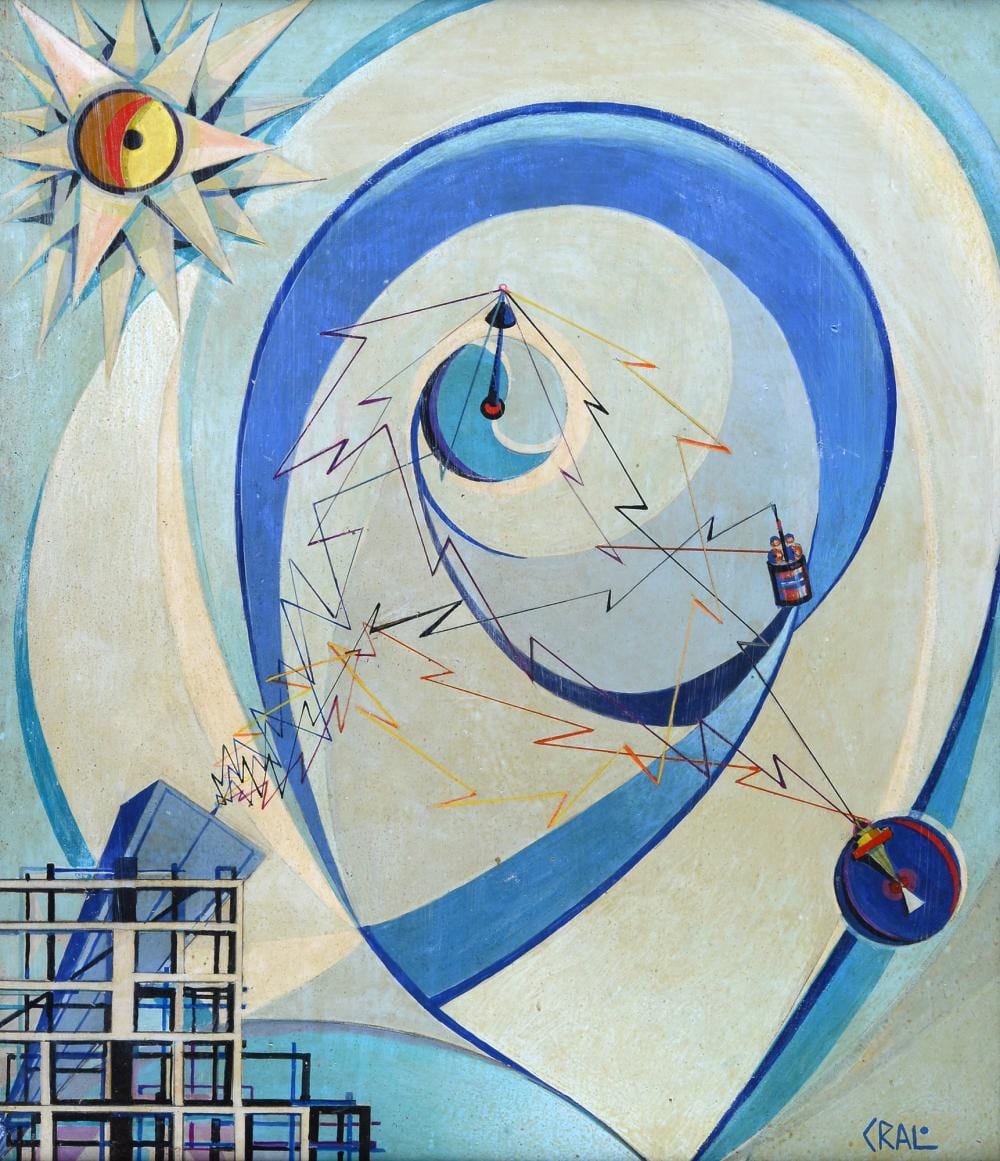 Tullio Crali comparable auction result: tullio crali igalo 1910 milano 2000 composizione
