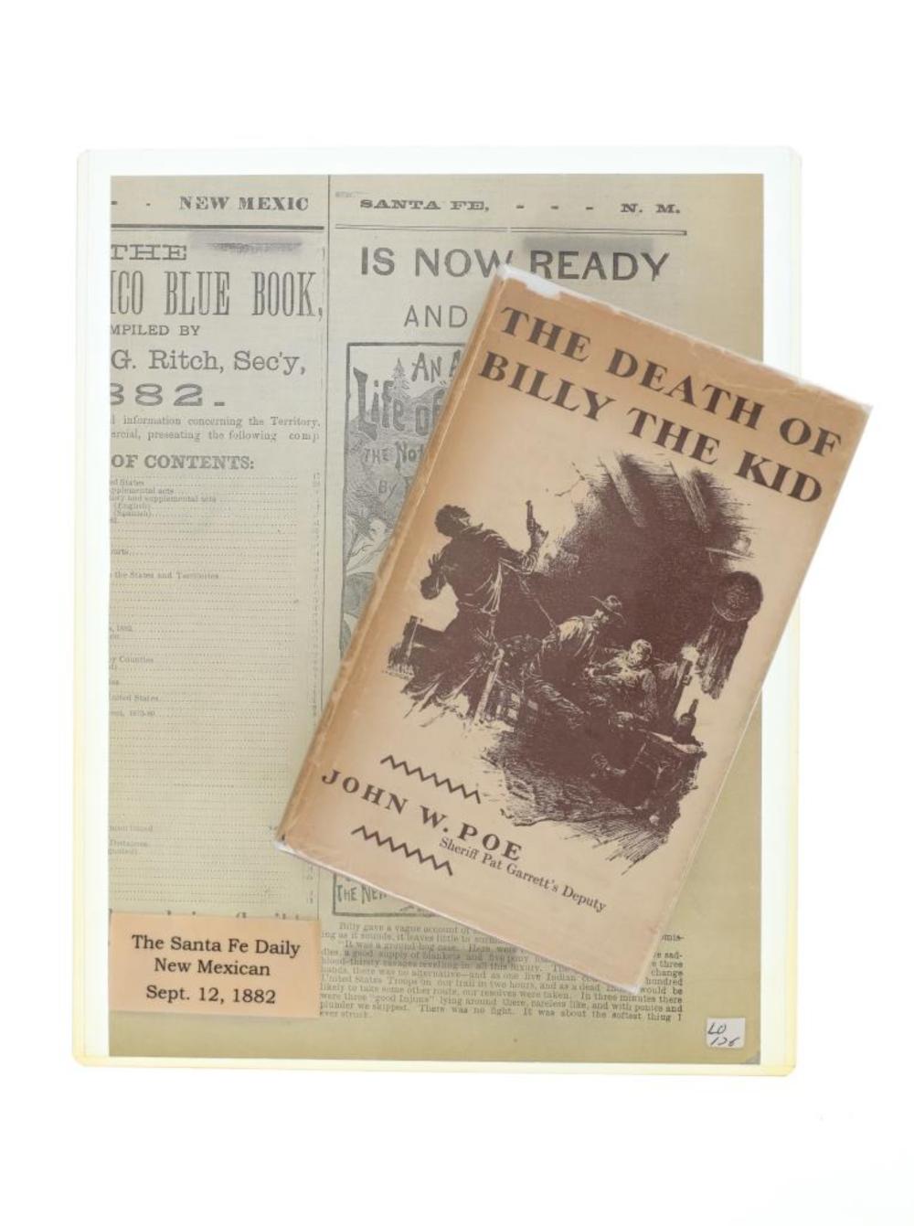 "Death of Billy the Kid" John W. Poe Rare 1st Ed. sold by North American Auction Company, lot 320 — auction record photograph