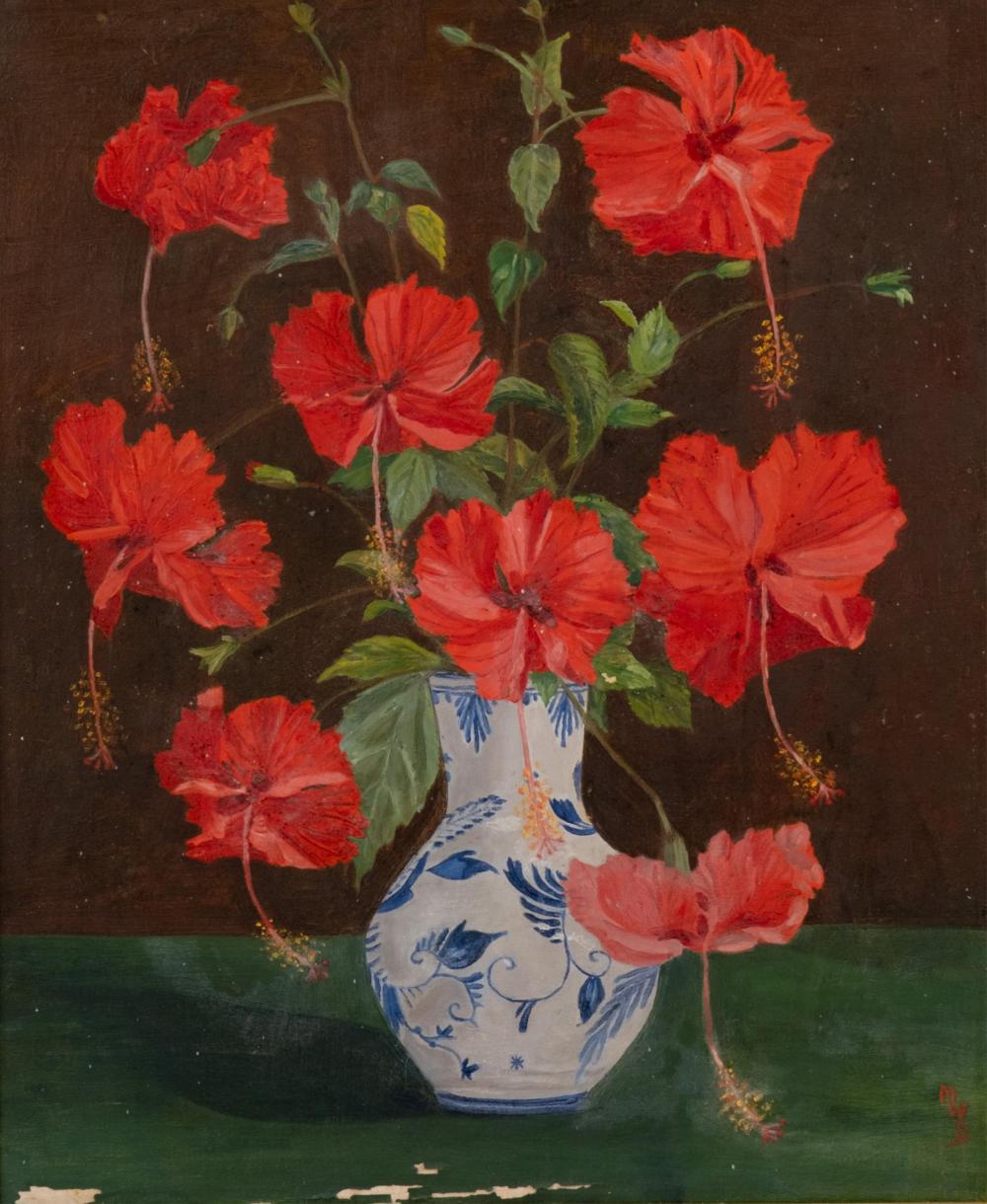 Mystery Artist: Signed 20th Century French School Oil on Canvas Painting, Bouquet of Poppies sold by Collective Hudson, LLC, lot 144 — auction record photograph