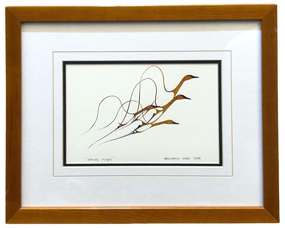 Benjamin Chee Chee comparable auction result: benjamin chee chee spring flight serigraph