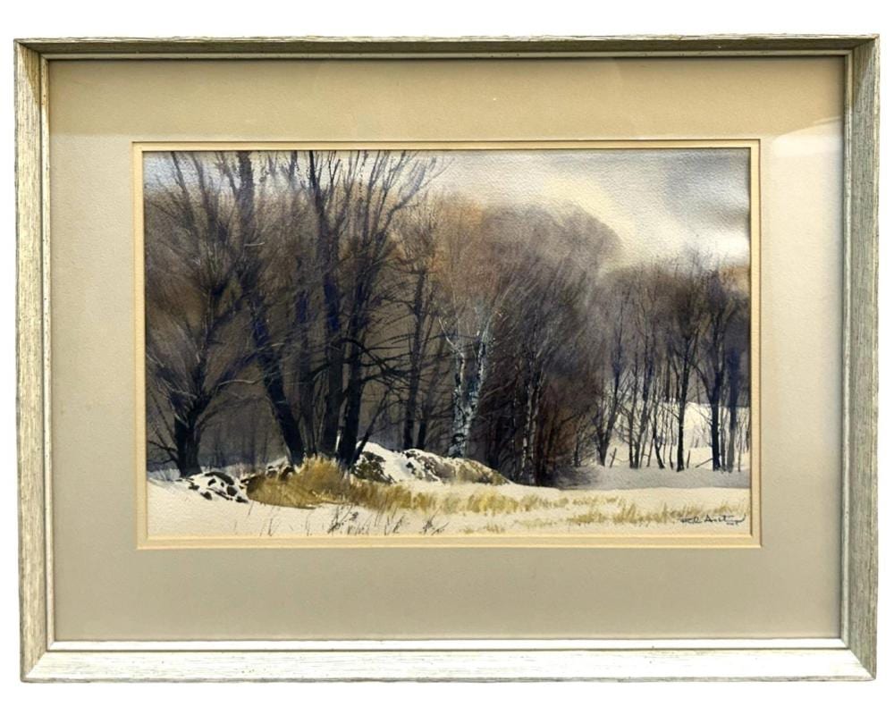 Phil Austin comparable auction result: signed phil austin winter harmony watercolor