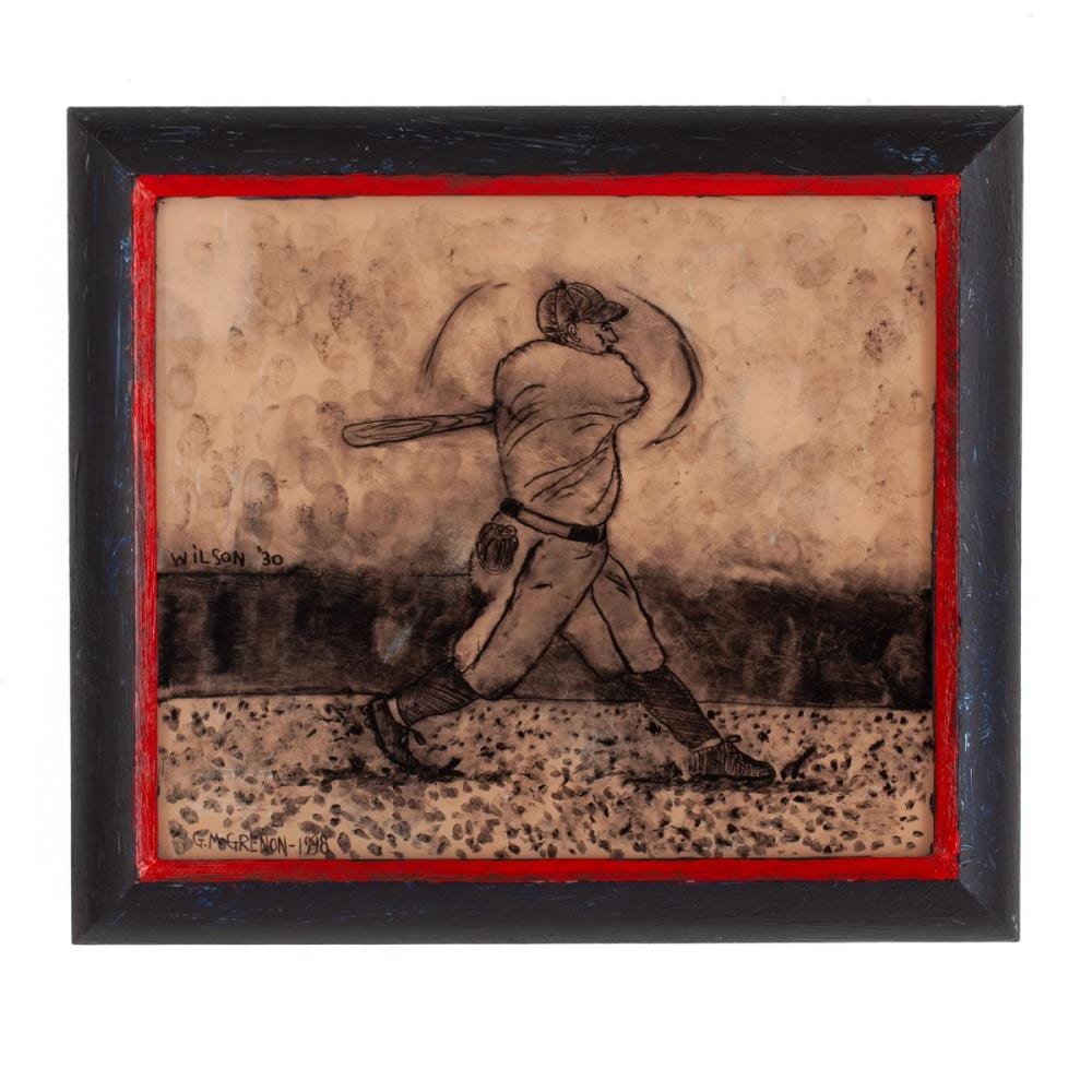 Gregory Grenon comparable auction result: gregory grenon or hack wilson oil on glass