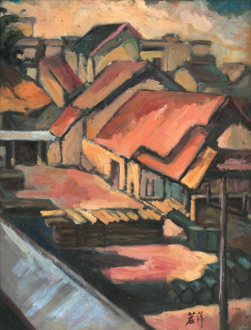Kuo Juping comparable auction result: kuo juping b 1908 1966 roof tops