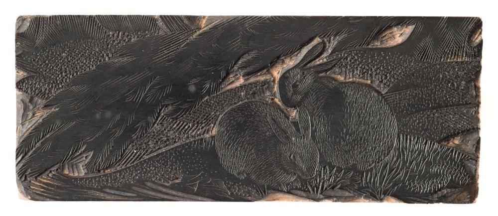 Agnes Miller Parker comparable auction result: agnes miller parker 1895 1980 siamese kittens in a landscape original engraved printing block