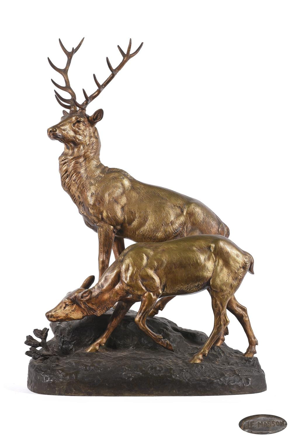 Jules Edmond Masson comparable auction result: jules edmond masson pareja de ciervos