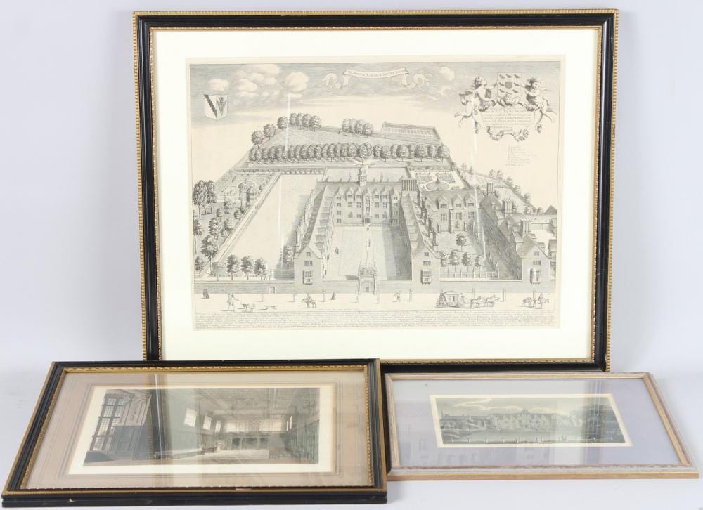 David Loggan comparable auction result: david loggan 1635 1692 view of sidney sussex college cambridge engraving 34 5cm x 46cm and r harrade