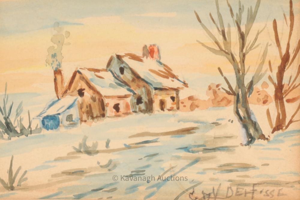 Georges Delfosse comparable auction result: georges delfosse 1869 1939 watercolour landscape
