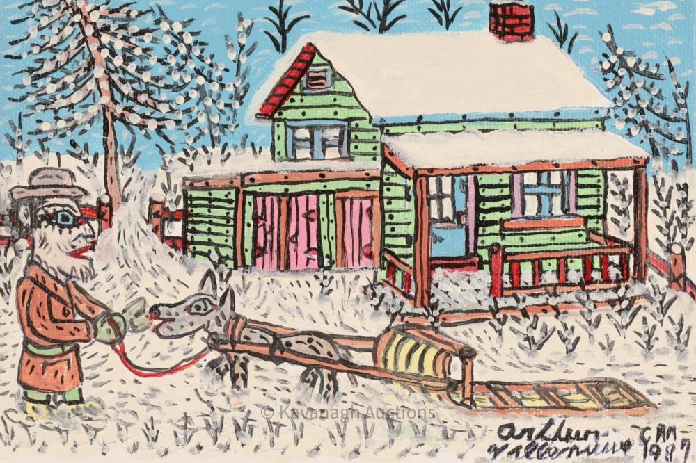 Arthur Villeneuve comparable auction result: arthur villeneuve canada 1910 1990 winter scene