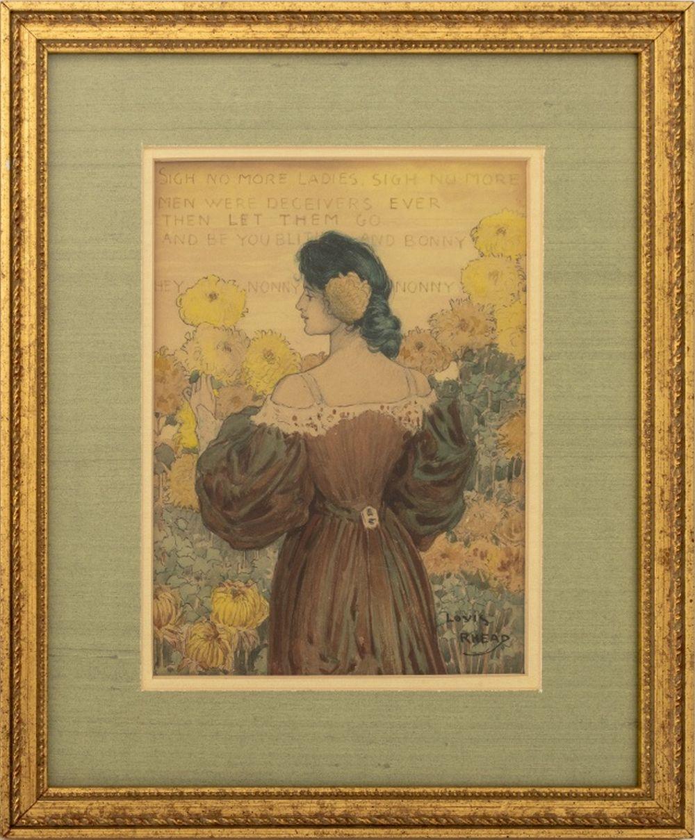 Louis John Rhead comparable auction result: louis rhead sigh no more ladies watercolor