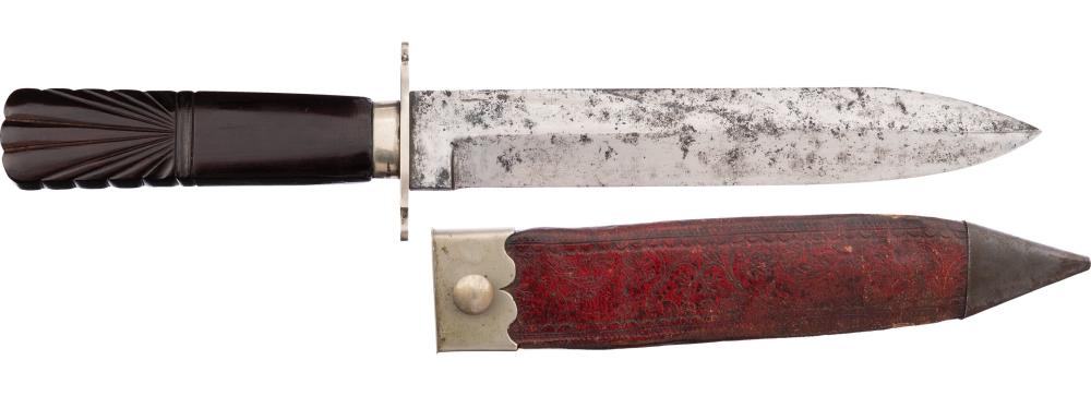Auction comp thumbnail for Documented James Rodgers Sheffield Bowie Knife with Sheath (Rock Island Auction Company, Lot 185)