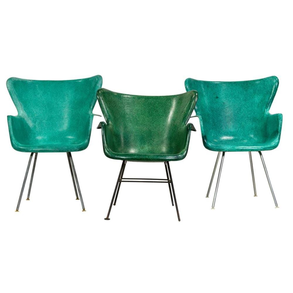 Luther Conover comparable auction result: a pair of luther conover molded fiberglass lounge chairs with a luther conover chair