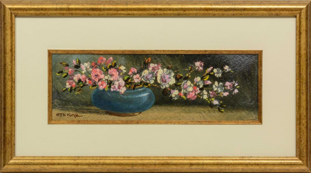 Otto Klar comparable auction result: otto klar sa 1908 1994 oil still life flowers in a bowl signed 13 x 41